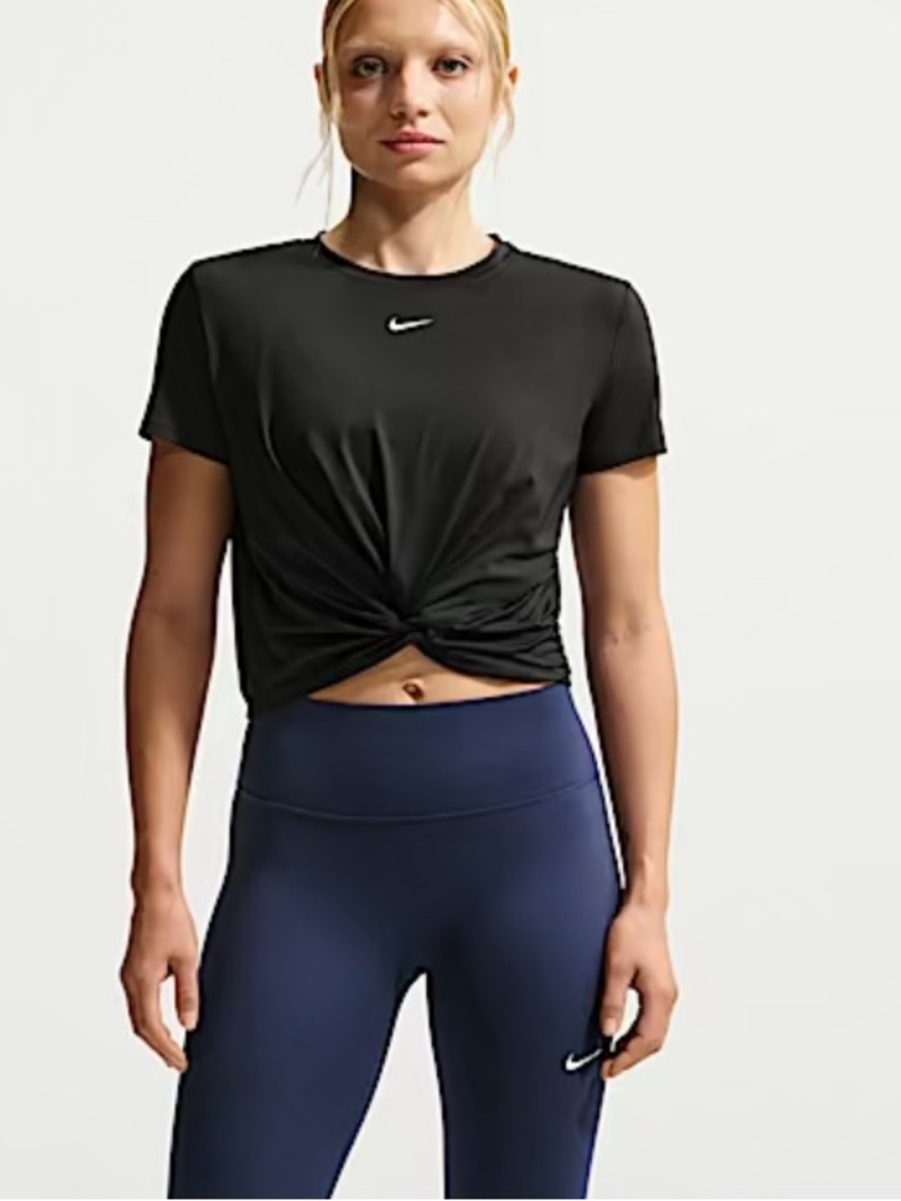 Nike Black Short-Sleeve Training Tee classic twist with Swoosh NWT
